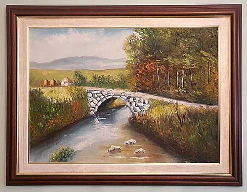 umetnička slika - Dušan Kosovac - Mali kameni most - umetnička galerija Harmonija